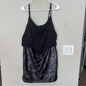 The Addison Story Black Sequin Mini Dress. Size Medium